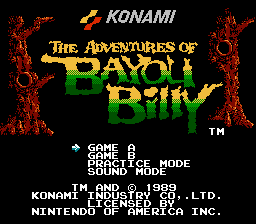 The Adventures of Bayou Billy Title Screen